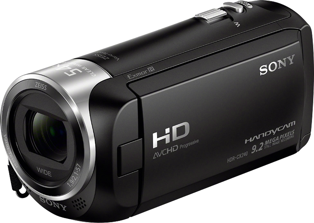 daño Mucho bien bueno víctima Sony HDR-CX240 HD Flash Memory Camcorder Black HDRCX240/B - Best Buy