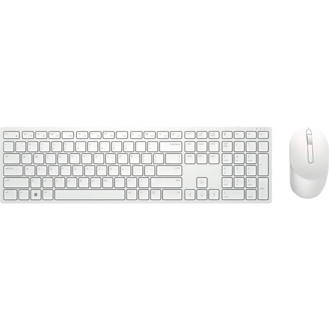Dell - Pro KM5221W Keyboard & Mouse - USB Plunger Wireless RF 2.40 GHz Keyboard - English (Canada) - USB Wireless - White