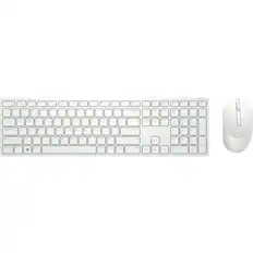 Front. Dell - Dell Pro KM5221W Keyboard & Mouse - USB Plunger Wireless RF 2.40 GHz Keyboard - English (Canada) - White - USB Wireless - White.