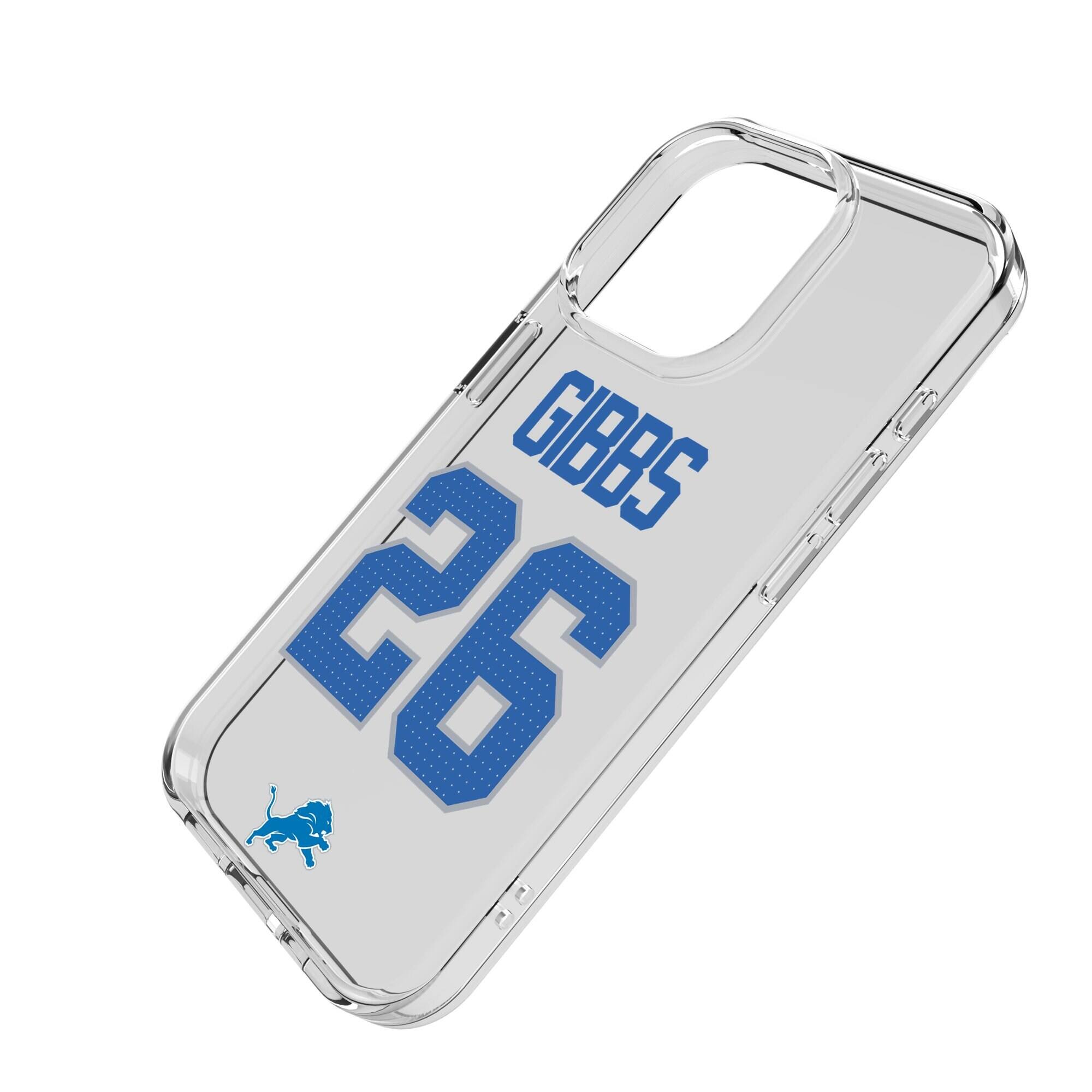 Alt View 1. Keyscaper - Jahmyr Gibbs Detroit Lions iPhone Clear Case - 16 Pro - Multicolor.