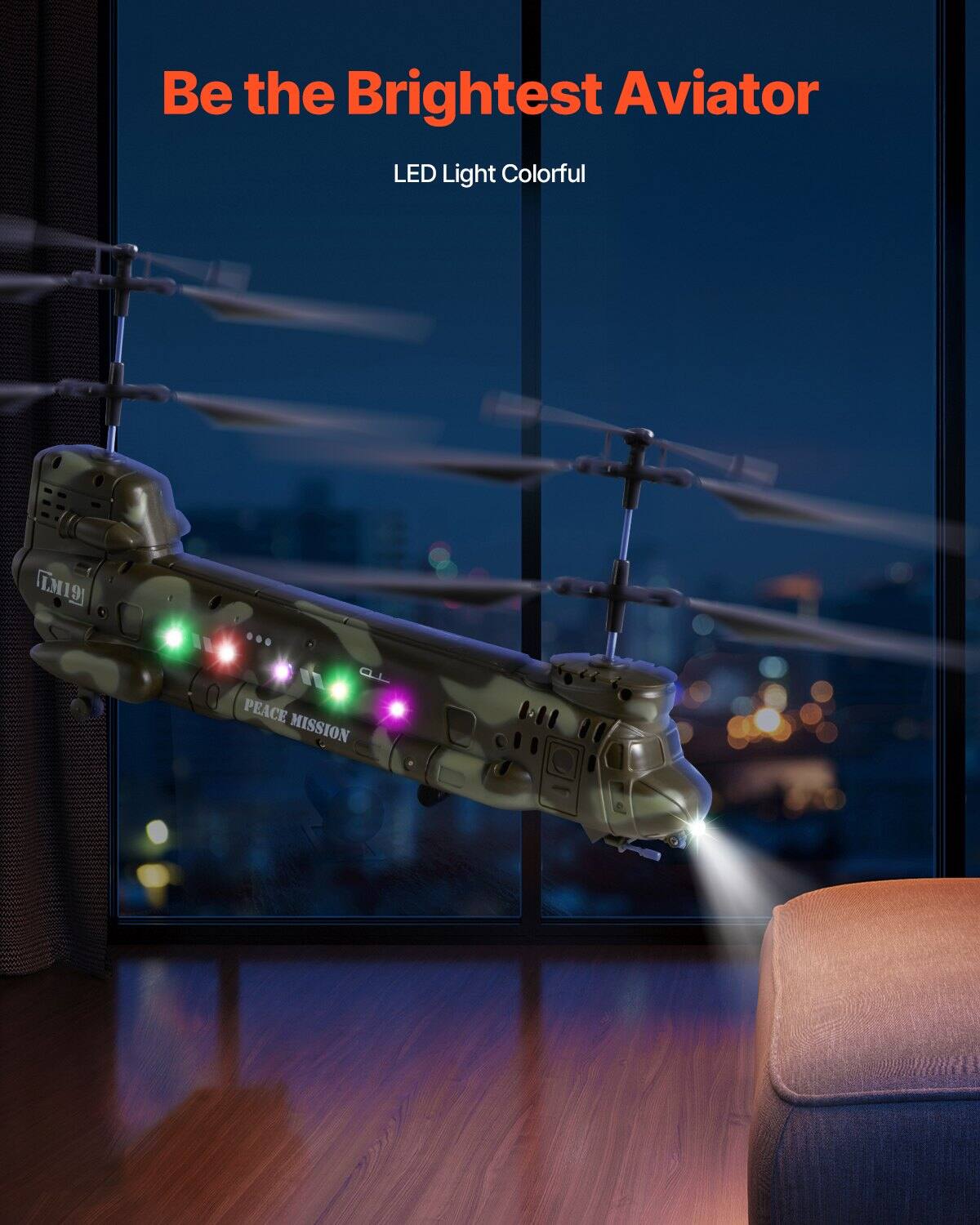 Be the Brightest Aviator  
LED Light Colorful  
PEACE MISSION