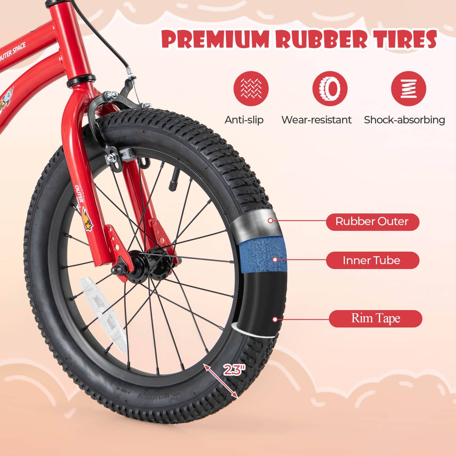 **PREMIUM RUBBER TIRES**

- Anti-slip
- Wear-resistant
- Shock-absorbing

**Rubber Outer**
**Inner Tube**
**Rim Tape**

23"