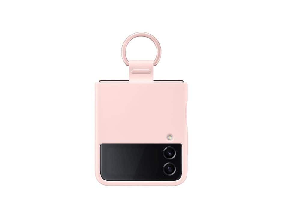 Silicone Cover With Ring Case for Samsung Galaxy Z Flip 4 | Color: - Pink
