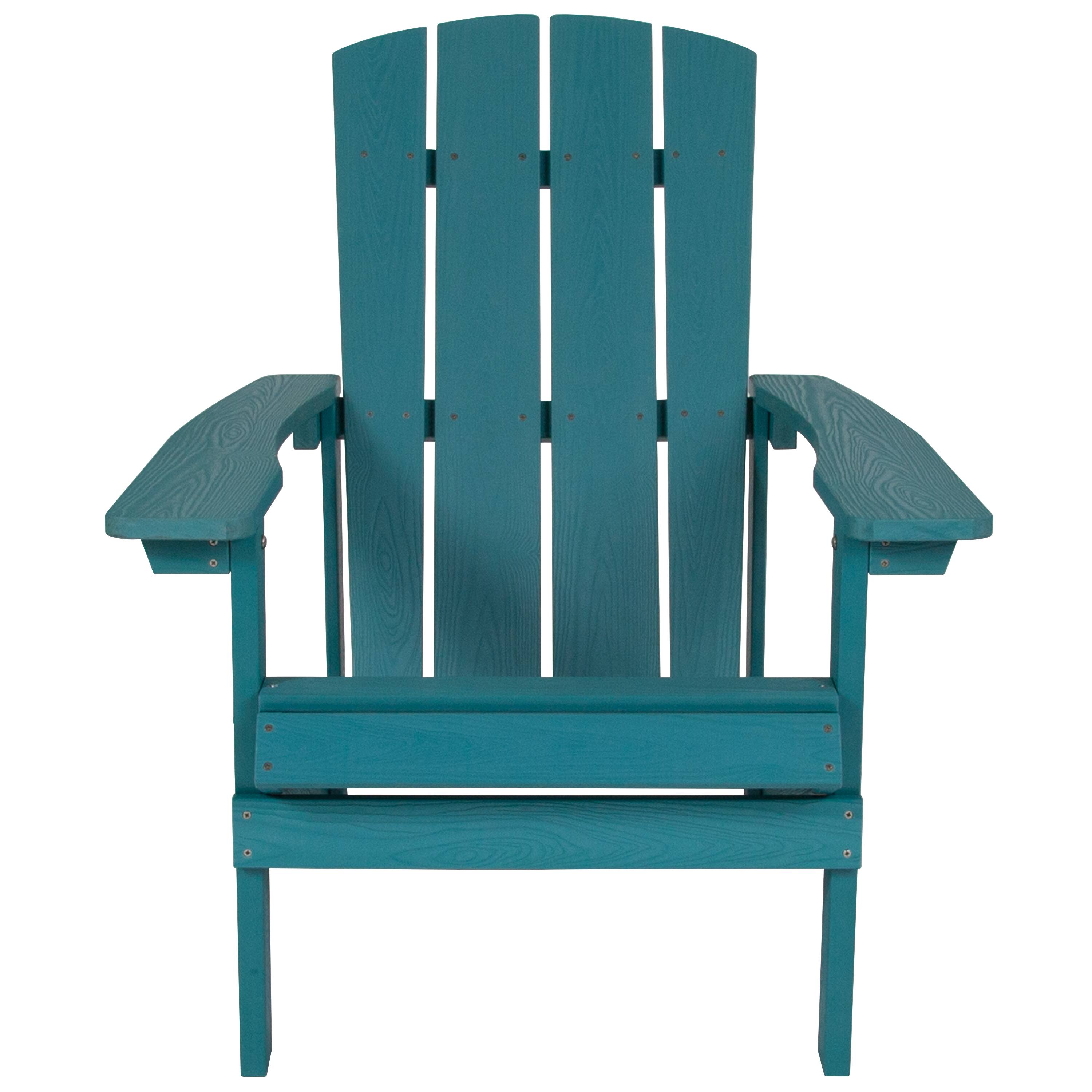 Alt View 7. Emma + Oliver - All-Weather Poly Resin Wood Adirondack Chair - Sea Foam.