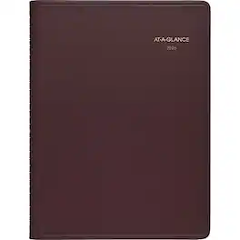 AT-A-GLANCE - 2026 8.25" x 11" Weekly Appointment Book Planner, Faux Leather Cover - Wine Stone