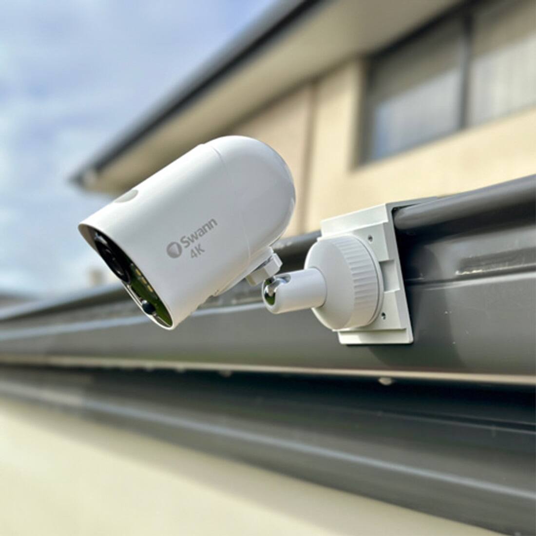 Alt View 15. Swann - Outdoor Gutter / Fence Mount for Swann Wire-Free Cameras & Solar Panels - White.