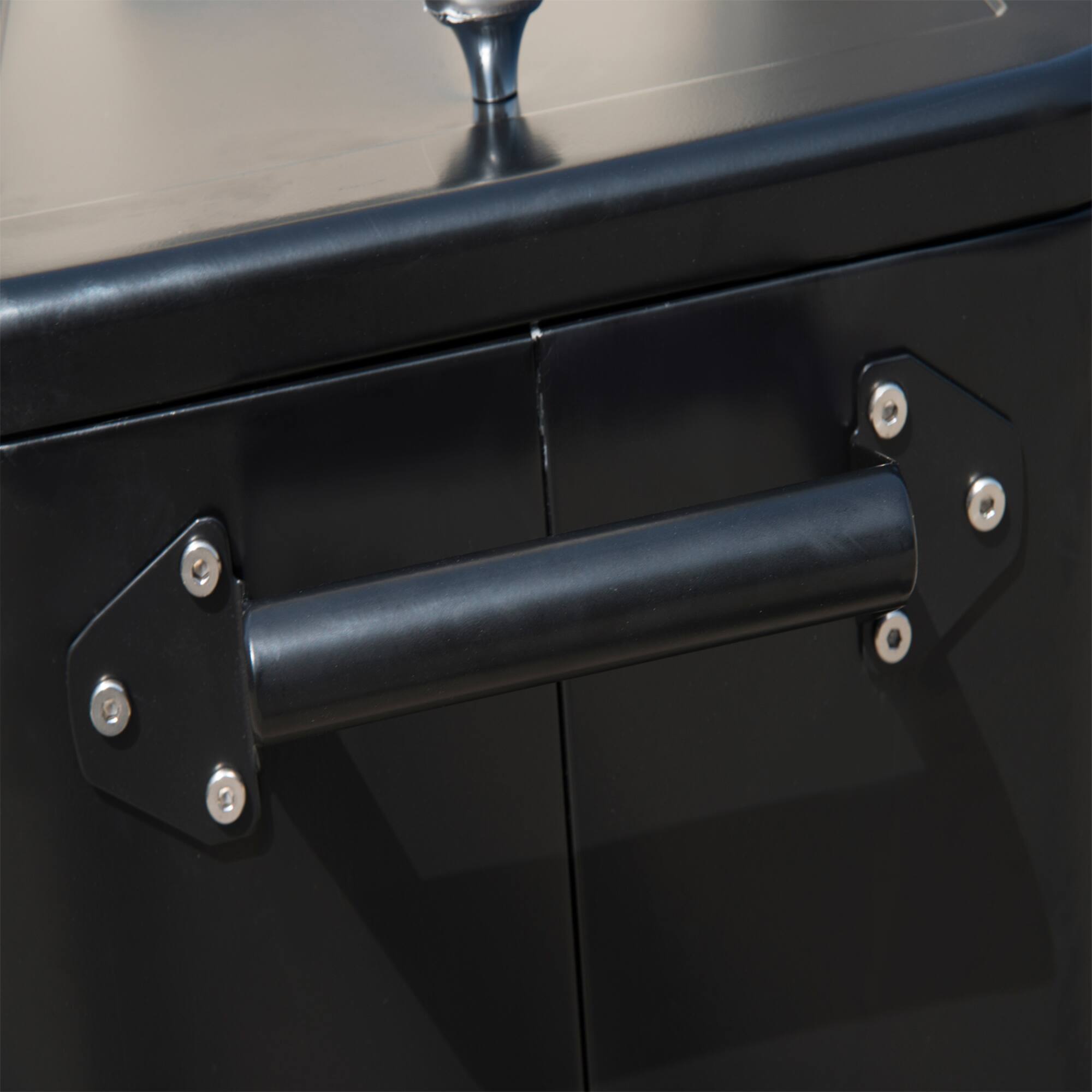 Alt View 2. Siljoy - Outsunny 80 QT Rolling Cooling Bins Ice Chest on Wheels Outdoor Stand Up Drink Cooler Cart for Party, Black - Black.