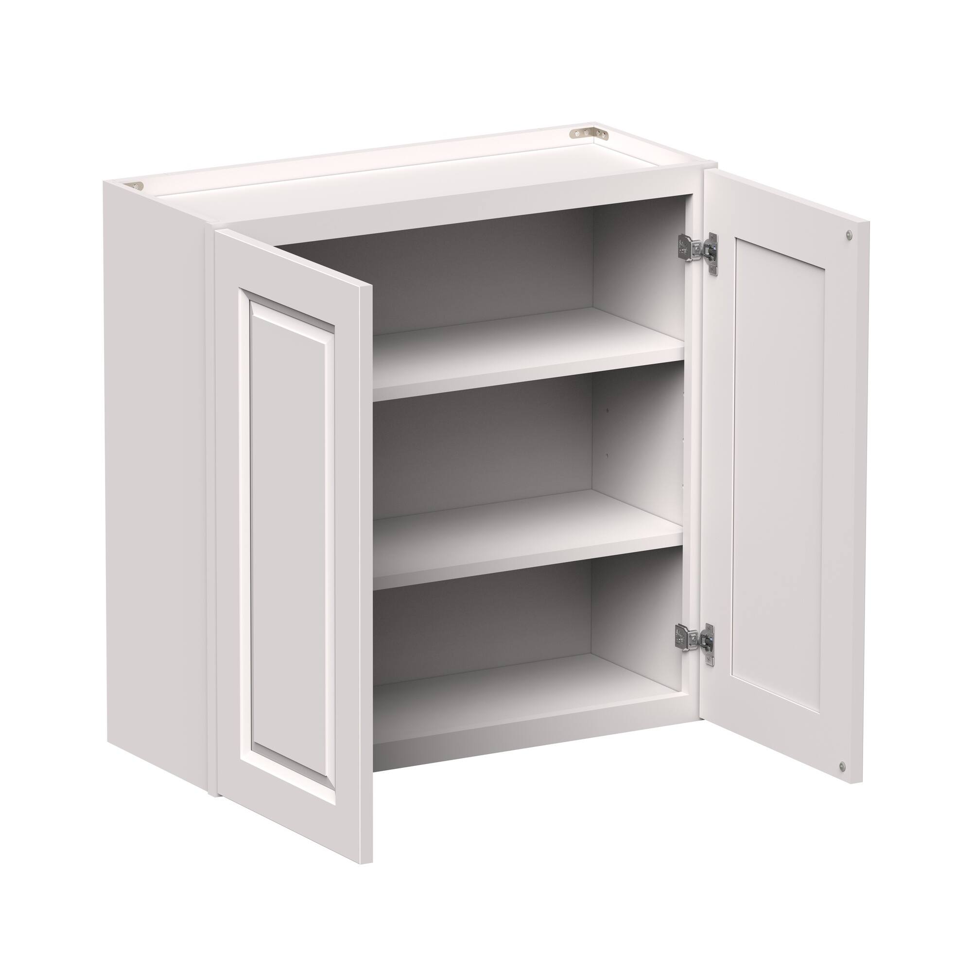 Front. Boyel Living - 30-in W x 30-in H x 12-in D Shaker RTA Kitchen Wall Cabinet with Soft-Close Doors - Glacier White.