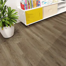 Dotfloor - 62.6"x9" SPC Composite Flooring; 5 Planks/Box (19.56 sq. ft/Box); 8mm Thick with ; 30 mil Wear Layer; - Shabby Cream