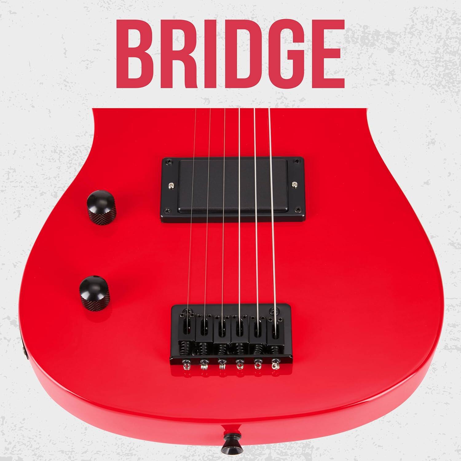 Alt View 3. Lyxpro - CS 30” Beginner Electric Guitar Kit with Guitar, Amp Cable, 6 Picks & More - Red.