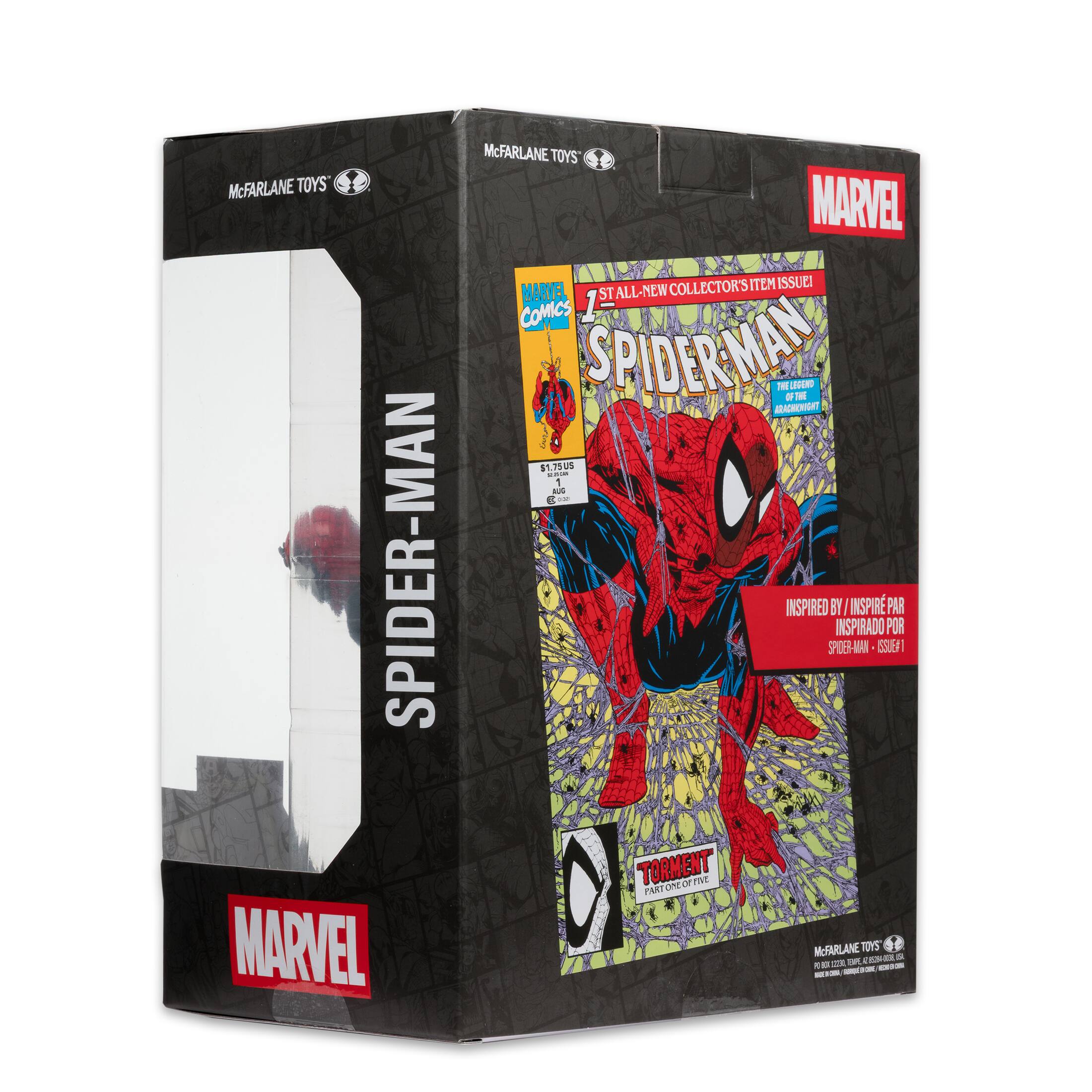 McFARLANE TOYS SPIDER-MAN MARVEL McFARLANE TOYS MARVEL COLLECTOR'S ITEM ISSUE! MARVEL ST ALL-NEW COMICS 1 SPIDER-MAN THE LEGEND OF SPIDER-MAN ISSUE 1 INSPIRED BY INSPIRE PAR INSPIRADO POR SPIDER-MAN ISSUE 1 TORMENT FAIR ONE OF FIVE McFARLANE TOYS CENTRAL - 1 -