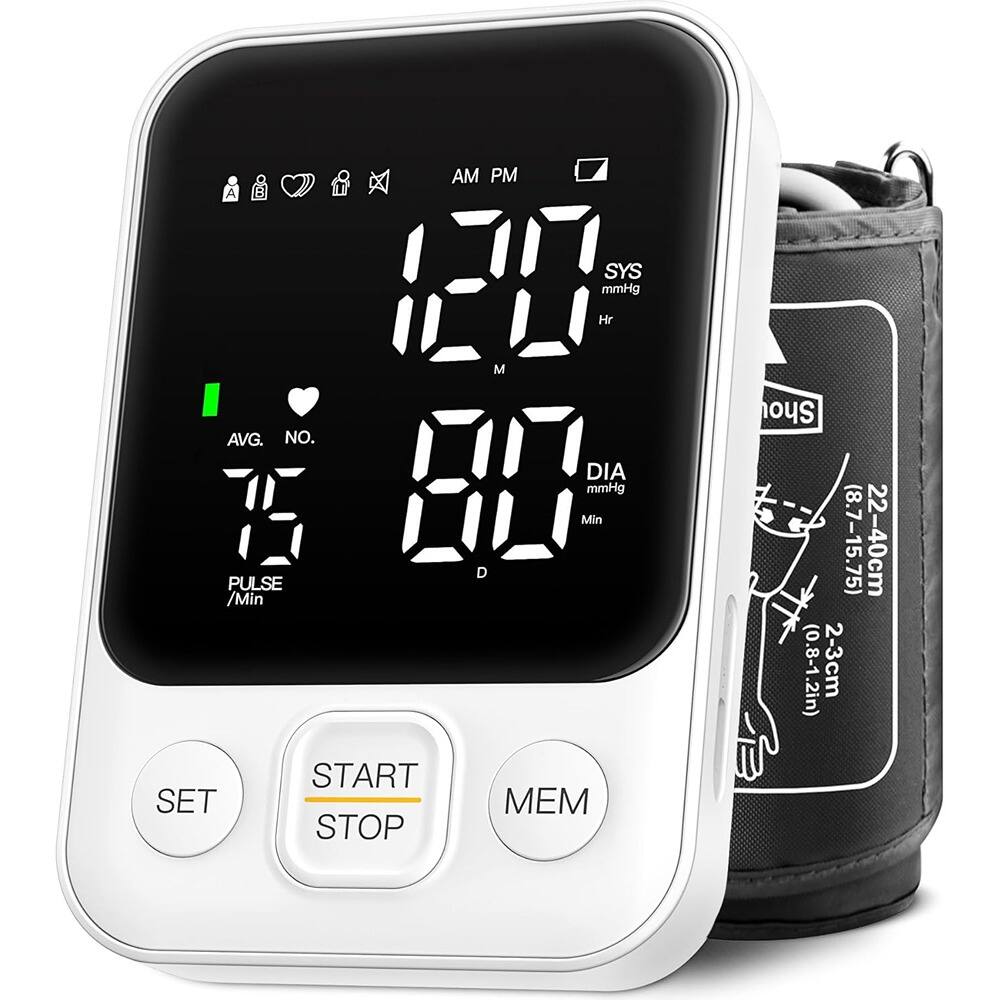 RTMB - Upper Arm Blood Pressure Monitor LED Display, 2-User Memory - White
