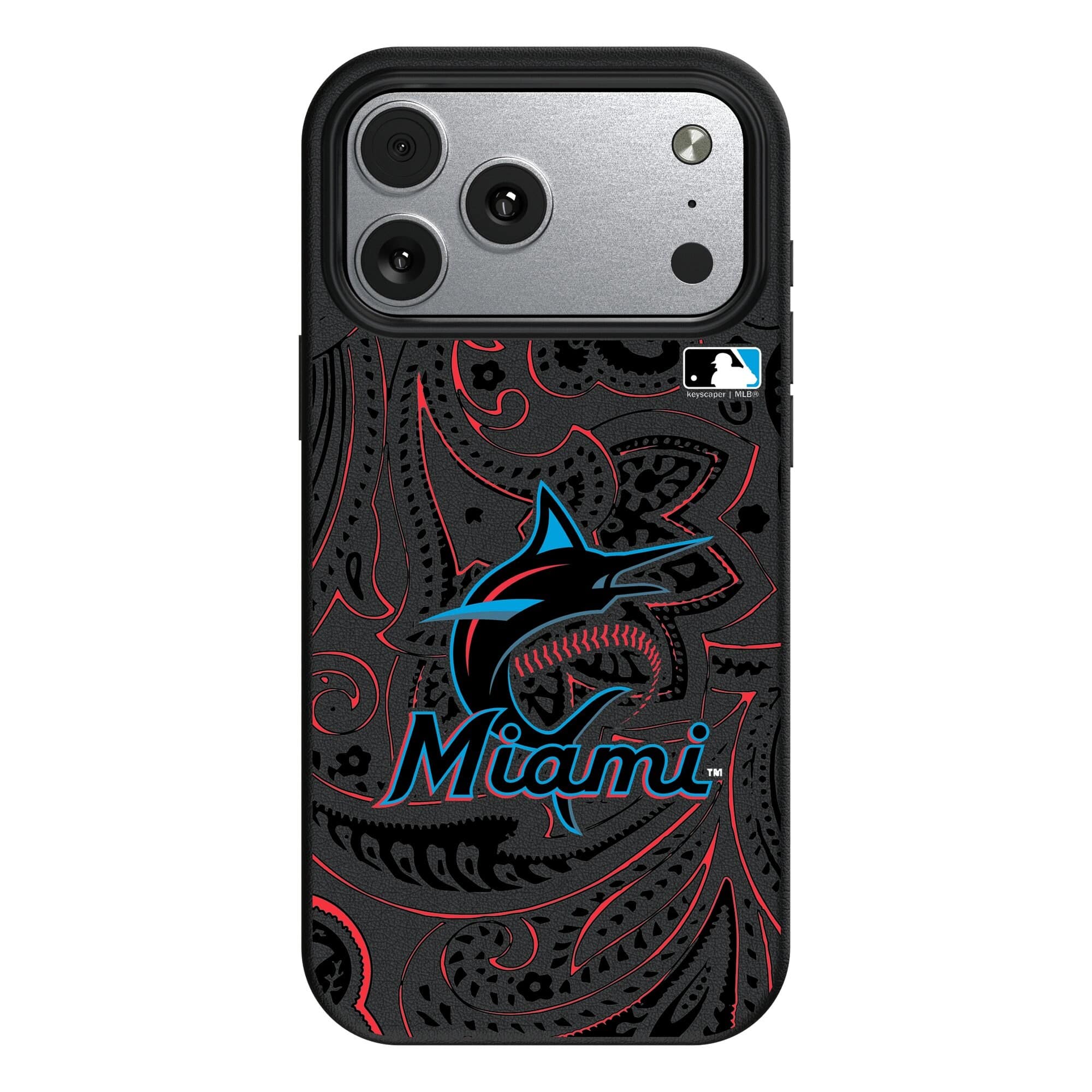 Keyscaper - MLB - Miami Marlins Paisley iPhone Magnetic Bump Case - 17 - Black price history on PriceWatchPro
