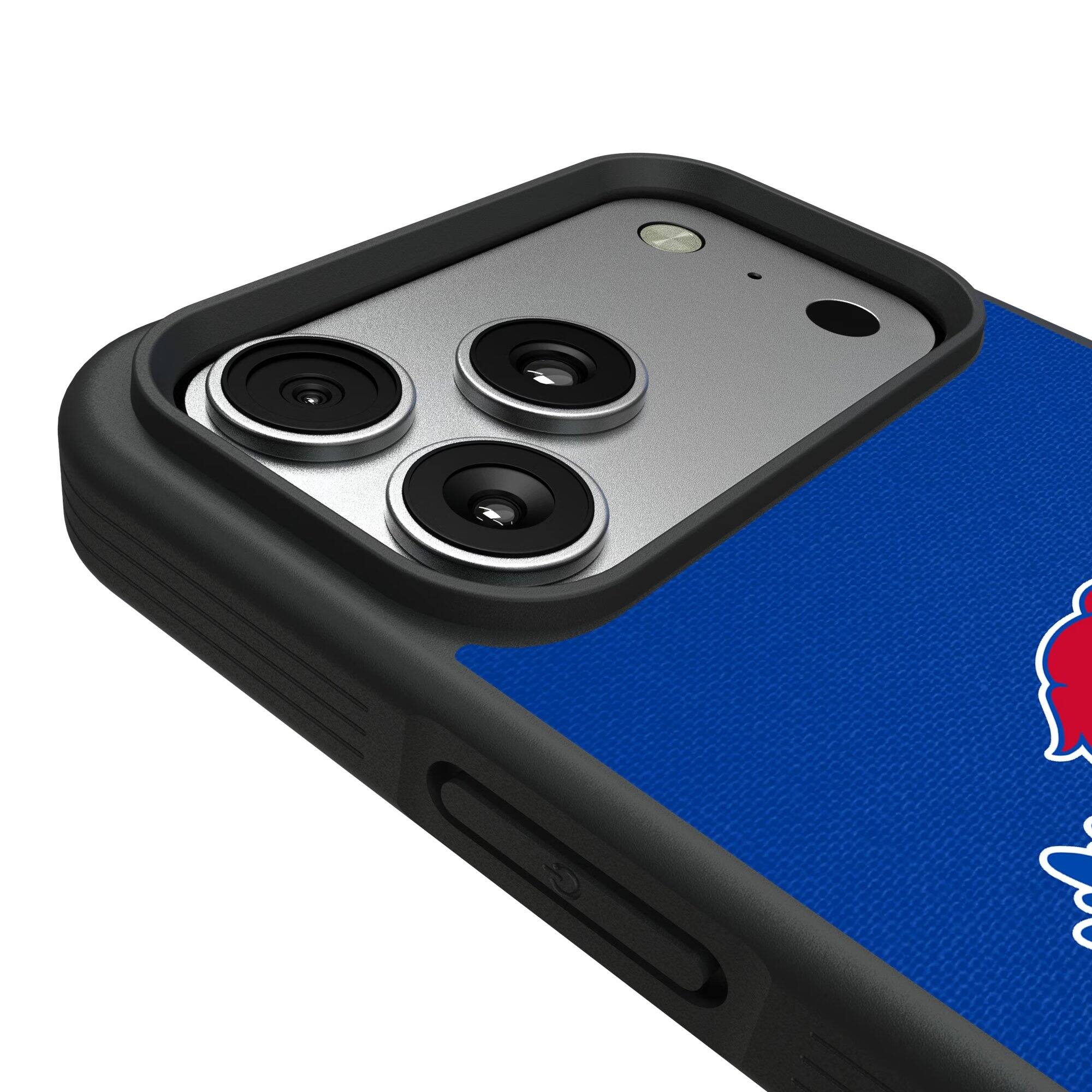 Alt View 2. Keyscaper - Kansas Jayhawks iPhone Solid Design Bump Case - 16 Pro Max - Multicolor.
