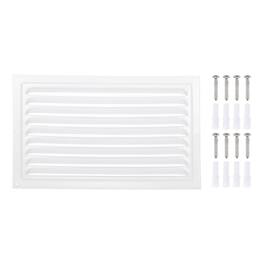 Unique Bargains - 8"x12" Attic Soffit Vent, 1pc Aluminum Alloy HVAC Air Vent Cover with Screen Mesh and Screw for Wall Ceiling Attic - White