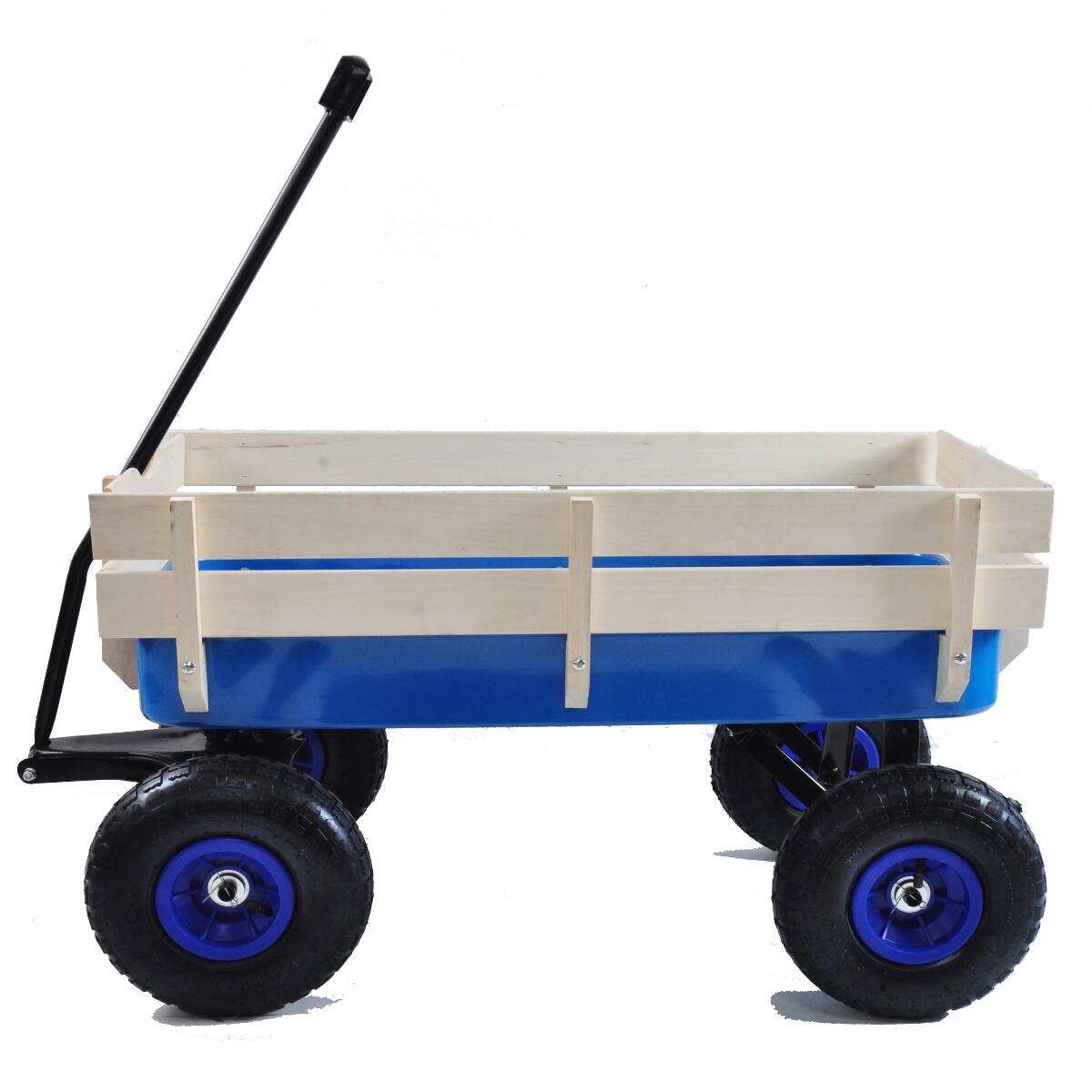 Alt View 1. Loheer - Loheer All Terrain Steel Garden Cart with Pneumatic Tires and Removable Wooden Sides.