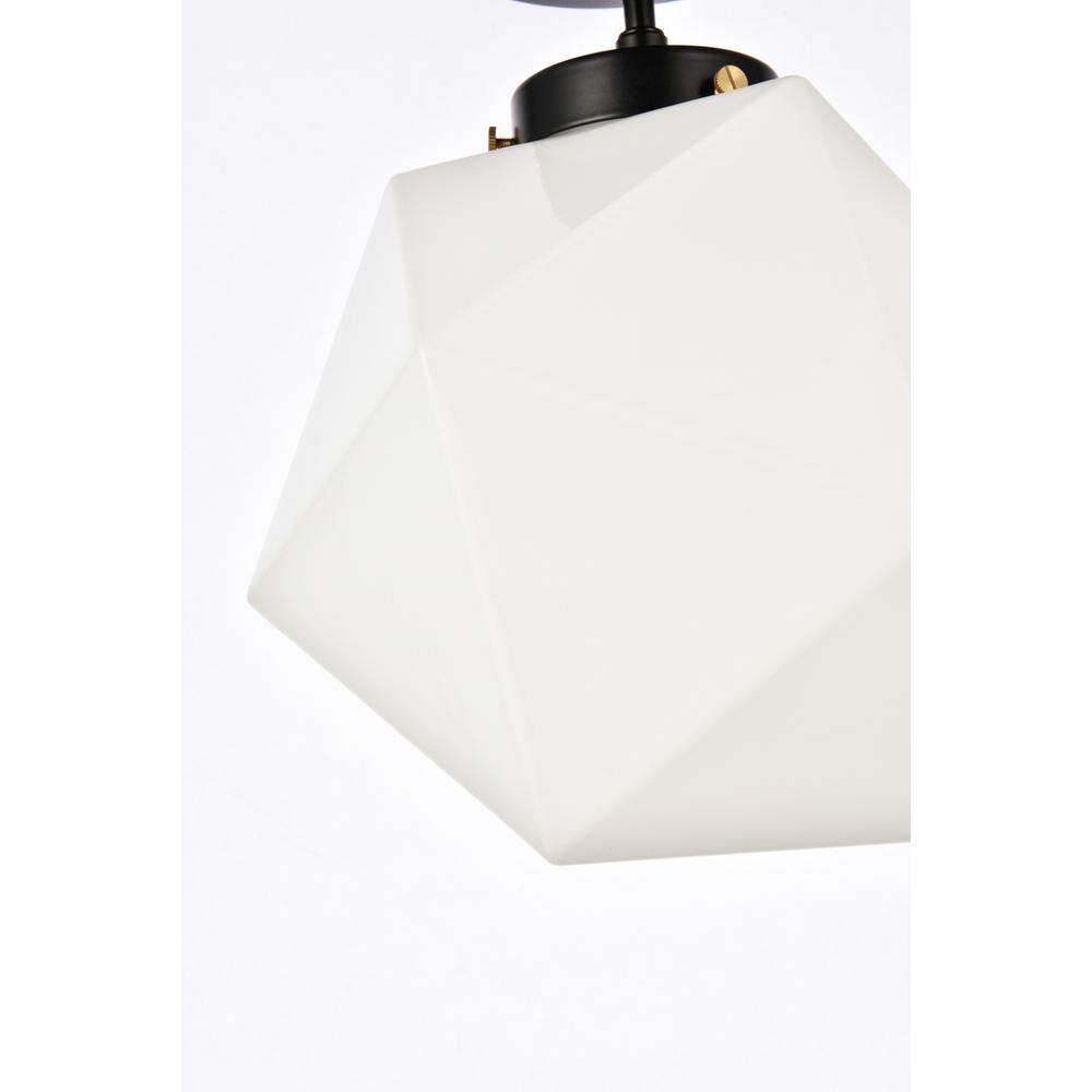 Alt View 2. Living District - Lawrence 1 light black and white glass flush mount - Black And White.