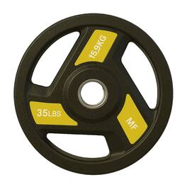 Amber Sporting Goods - Tri-Grip Olympic Weight Plates Pair, Rubber Coated Cast Iron, 2-Inch Hole, Home Gym – 35lb - Black