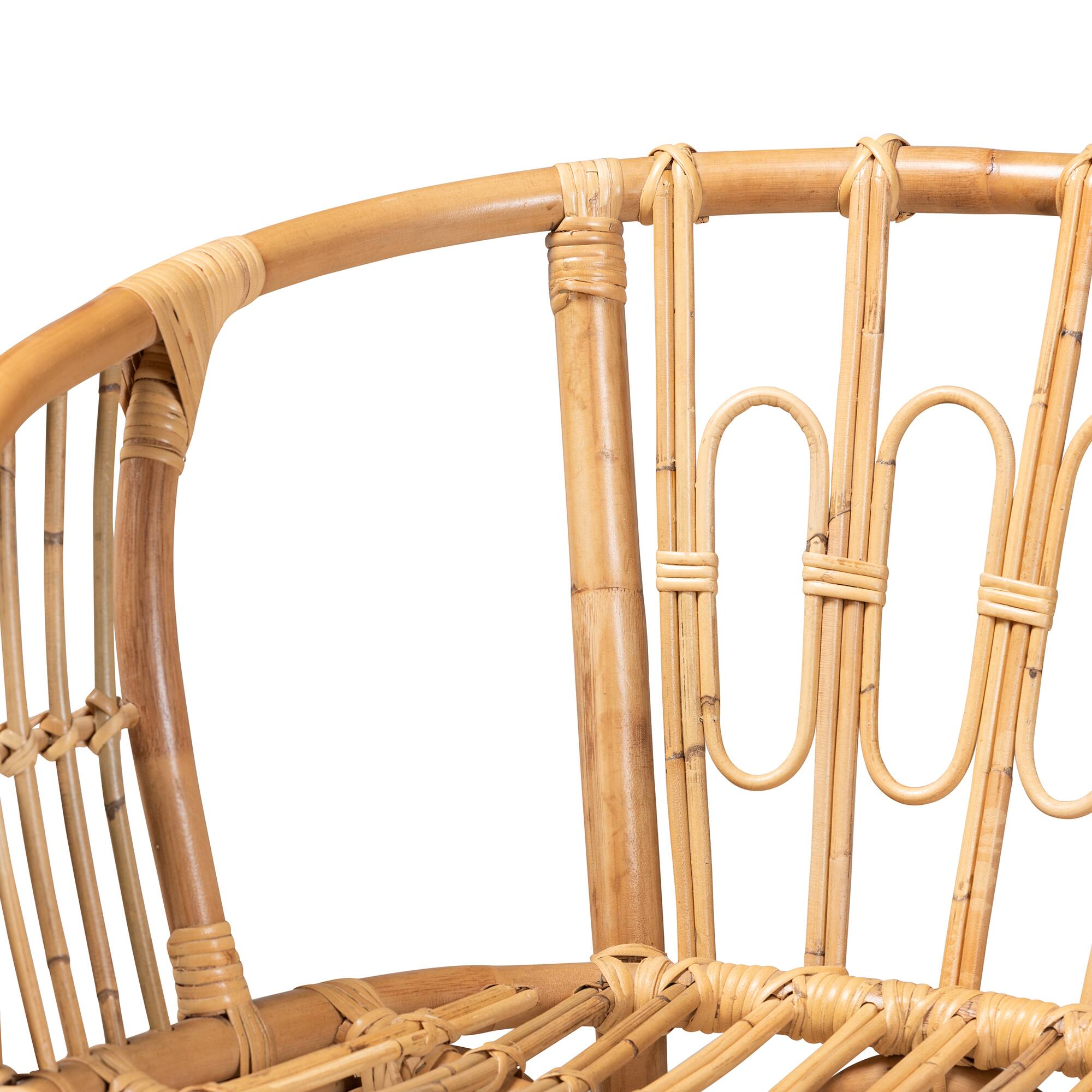 Alt View 1. bali & pari - Luxio Modern and Contemporary Natural Finished Rattan Dining Chair - Natural.