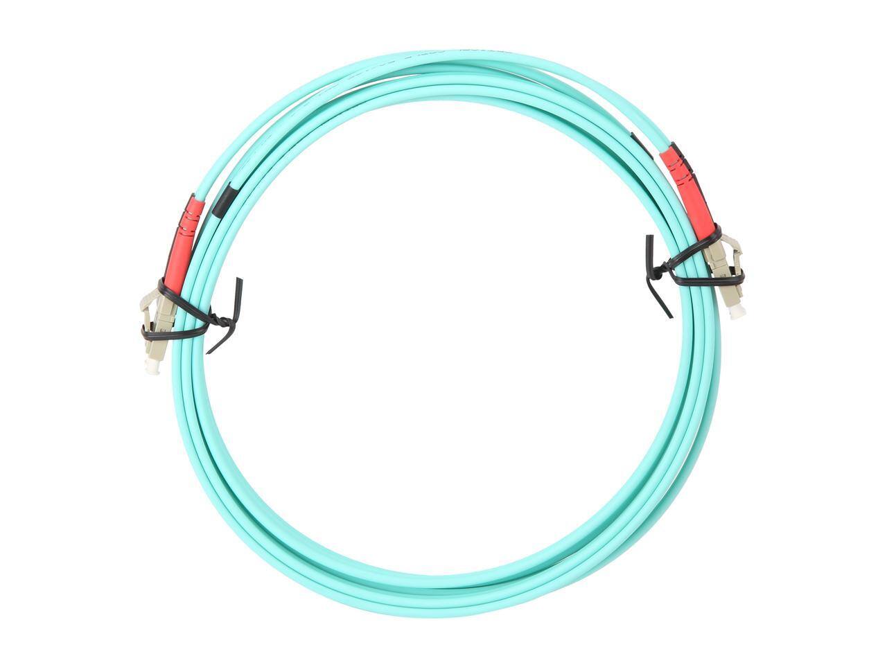 Alt View 1. StarTech.com - StarTech 450FBLCLC3 Aqua OM4 LC-LC 3m 100Gb Fiber Patch Cable.