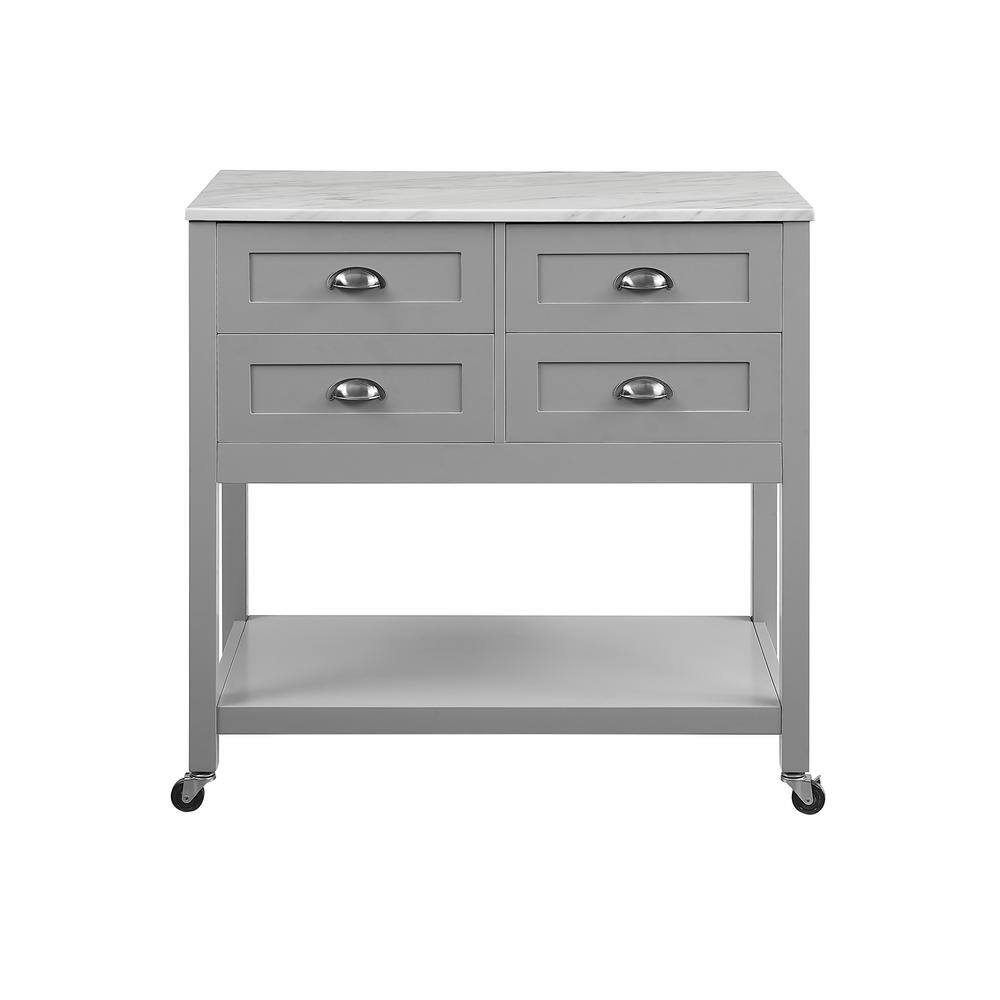 Alt View 4. Crosley Furniture - Connell Kitchen Island/Cart - Gray.