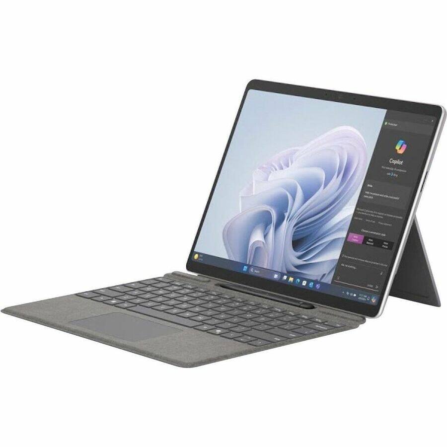 Alt View 7. Microsoft - Microsoft Surface Pro 10 Tablet - 13" - vPro Technology - 16 GB - 1 TB SSD - Windows 11 - Platinum - Core Ultra 7 - Gray.
