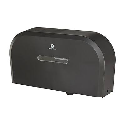 Alt View 4. Georgia-Pacific - Georgia-Pacific Jumbo Jr. Dual-Roll Toilet Paper Dispenser, Black (59210) - Black.
