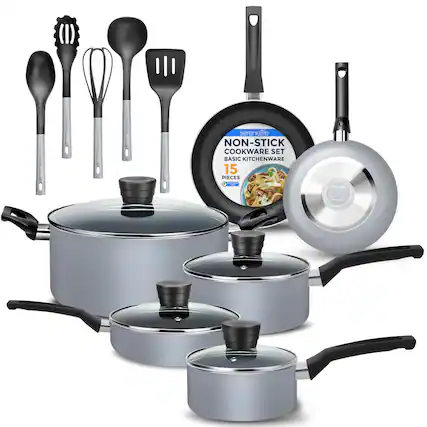 serentelife NON-STICK COOKWARE SET BASIC KITCHENWARE 15 PIECES