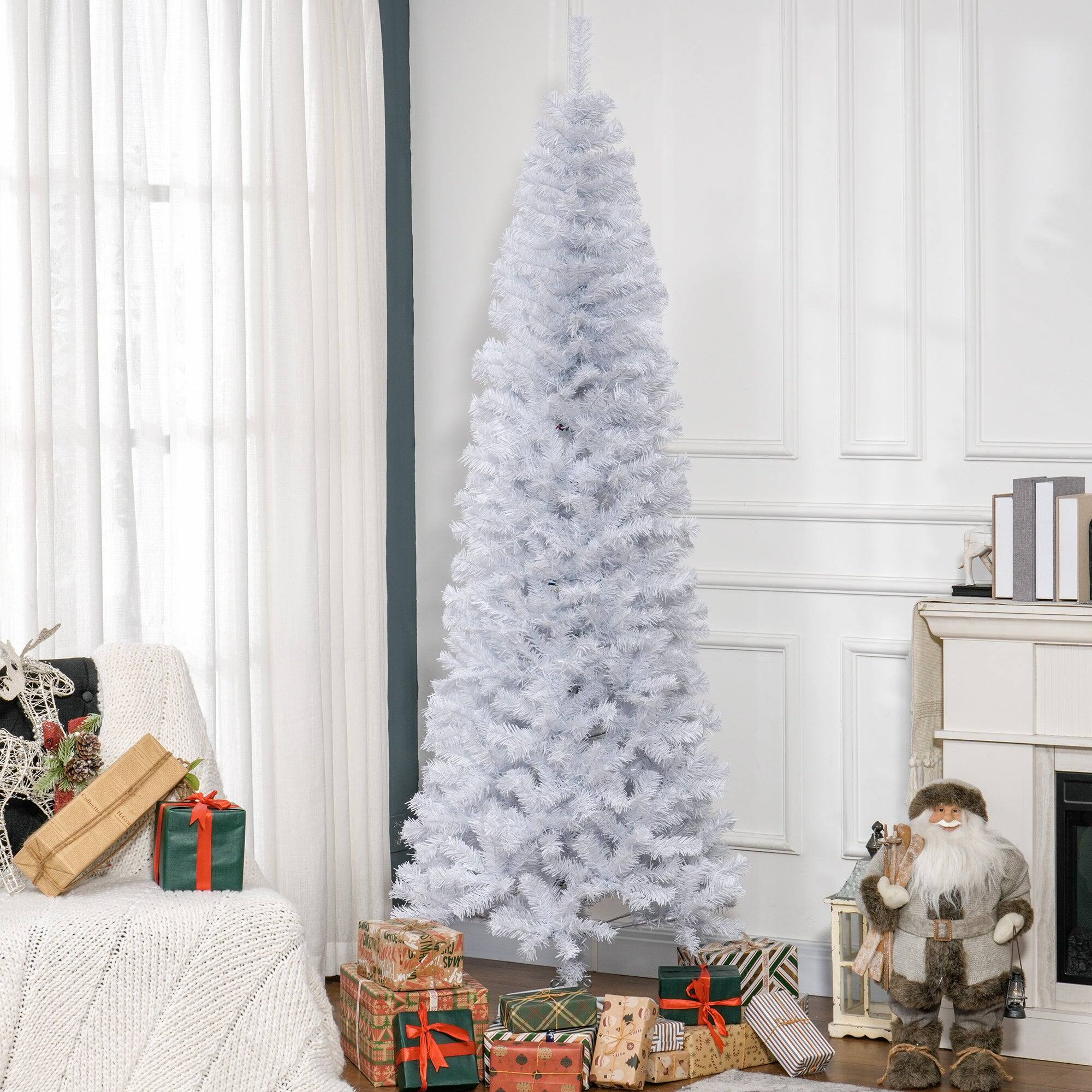 Alt View 4. Hivvago - 7ft Pencil Christmas Tree - White.