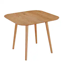 Loheer - Square Dining Table for Four, Wood Tone, Mid-Century Modern Style - Natural
