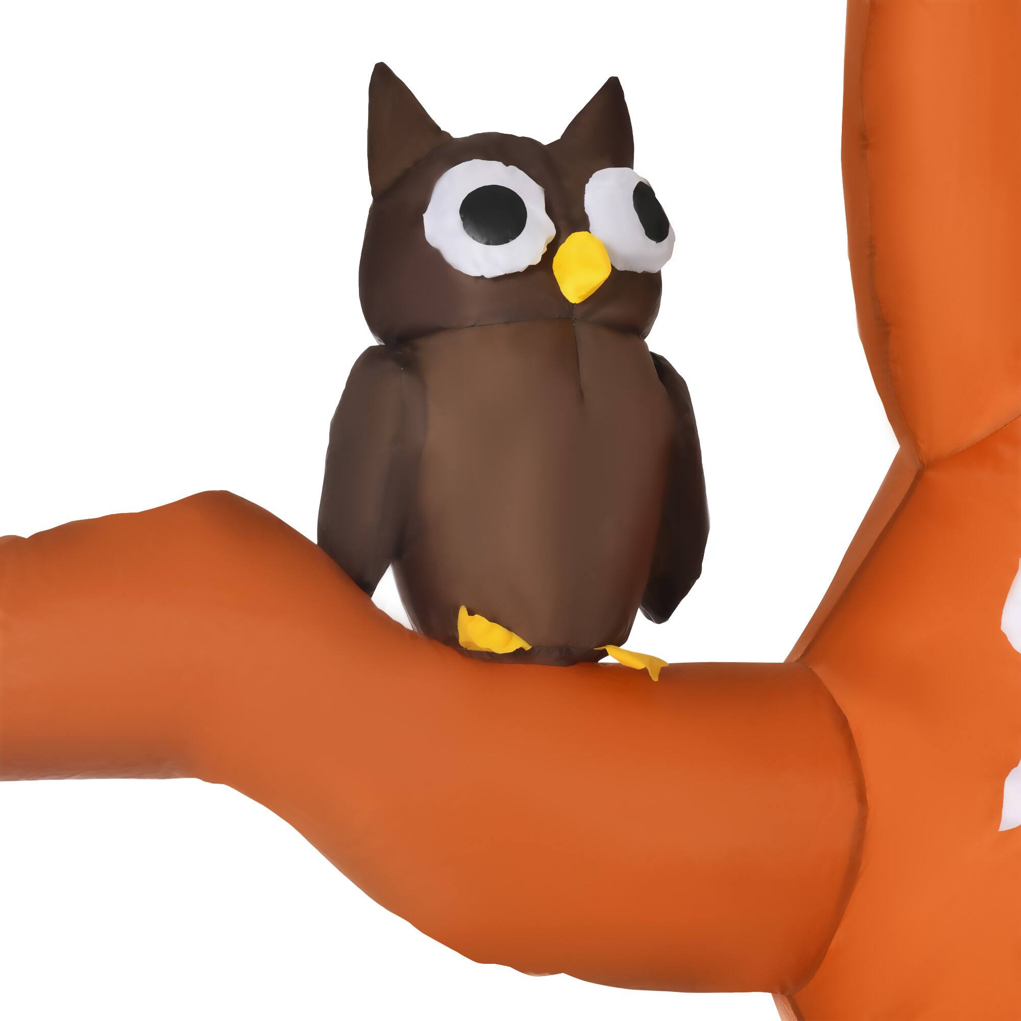 Alt View 8. Homcom - 9' Inflatable Tree with Ghost and Pumpkin, Halloween LED Light Yard Display Indoor Outdoor for Garden, Lawn, Party - Brown.