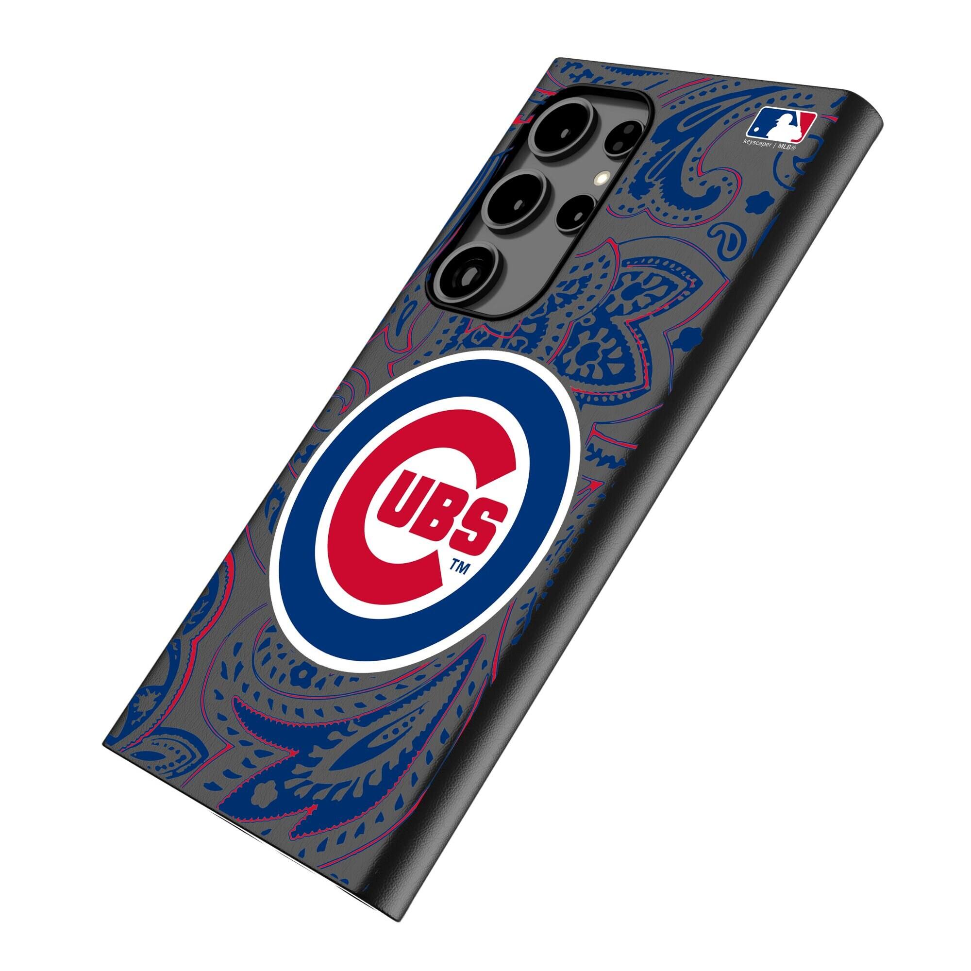 Alt View 1. Keyscaper - Chicago Cubs Paisley Galaxy Magnetic Bump Case - S25 Ultra - Black.