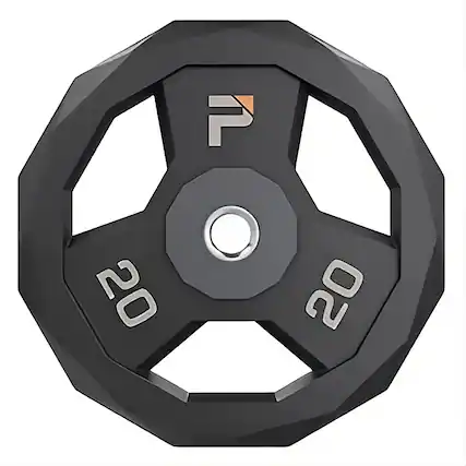 Front. Power Systems - ProElite Barbell Set - Pair of 20lb Weight Barbell with Plates for Home Gym - Black.