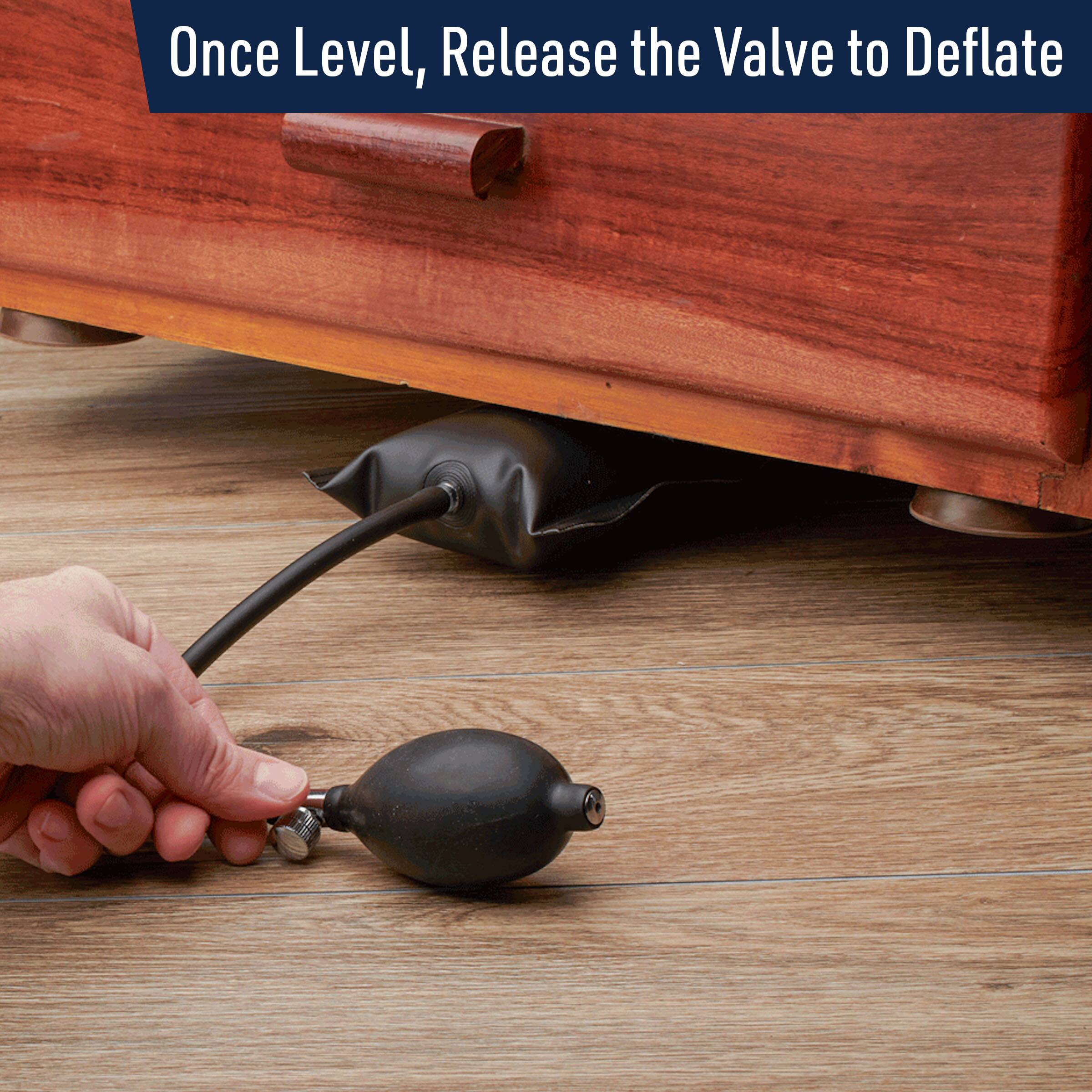 Once Level, Release the Valve to Deflate