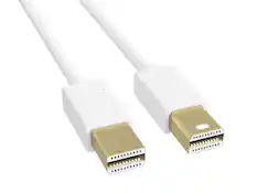 Front. Cable Leader - Mini DisplayPort to Mini DisplayPort Cable, 4K 60Hz Male to Male for MacBook, Surface, Mini DP Monitor - White.