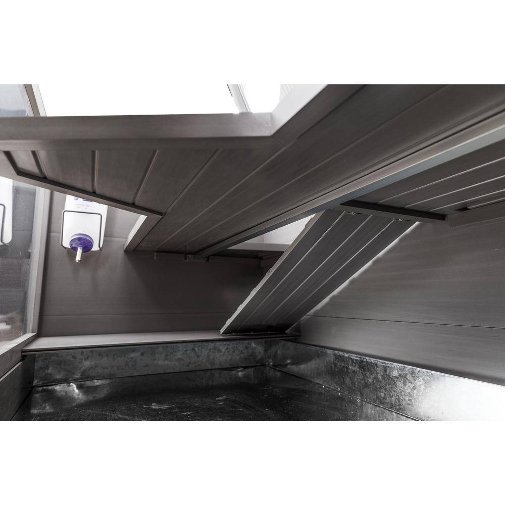 Left. New Age Pet - ECOFLEX Jumbo Park Avenue Indoor Rabbit Hutch-Nantucket Grey - Grey.