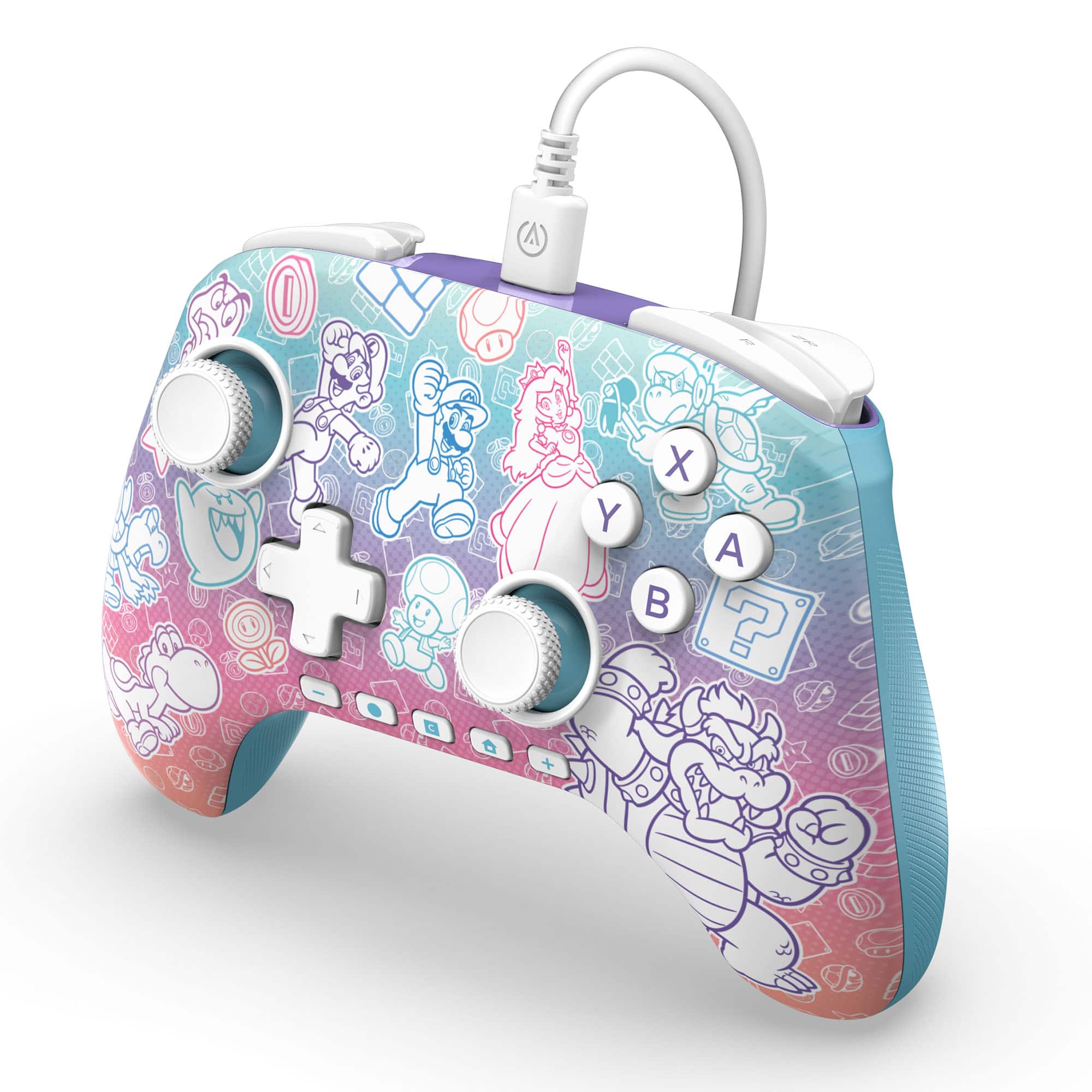 Left. PowerA - PowerA Advantage Wired Controller for Nintendo Switch 2- Mushroom Kingdom - Mushroom Kingdom.