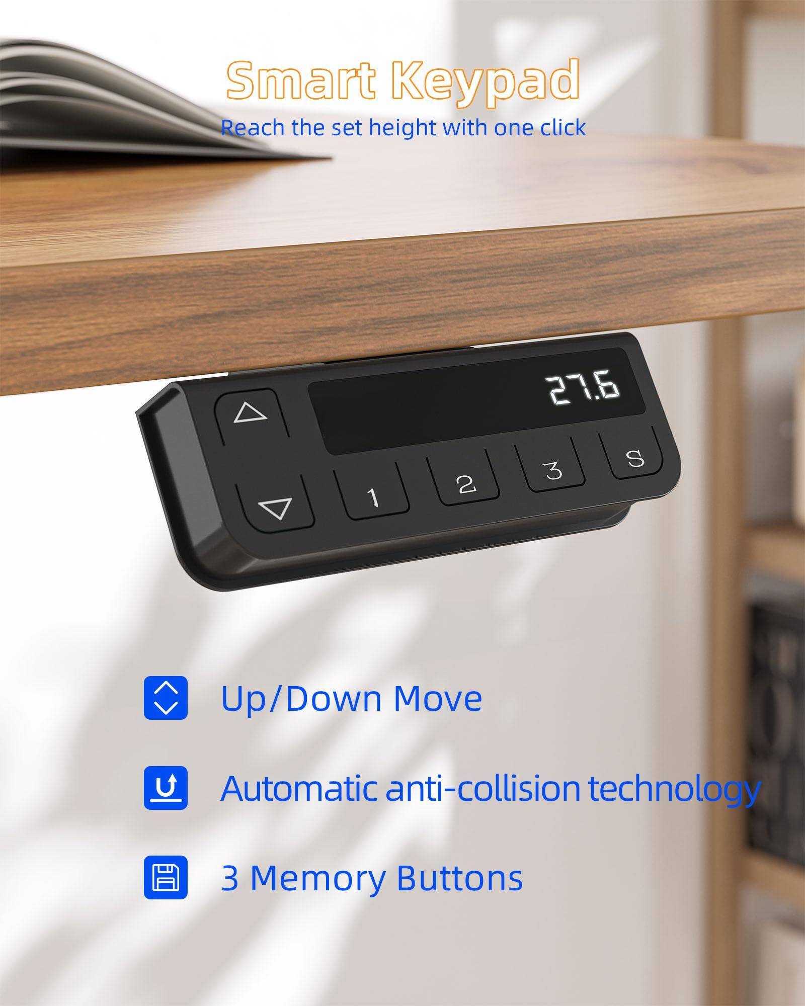 Smart Keypad  
Reach the set height with one click  

- Up/Down Move  
- Automatic anti-collision technology  
- 3 Memory Buttons