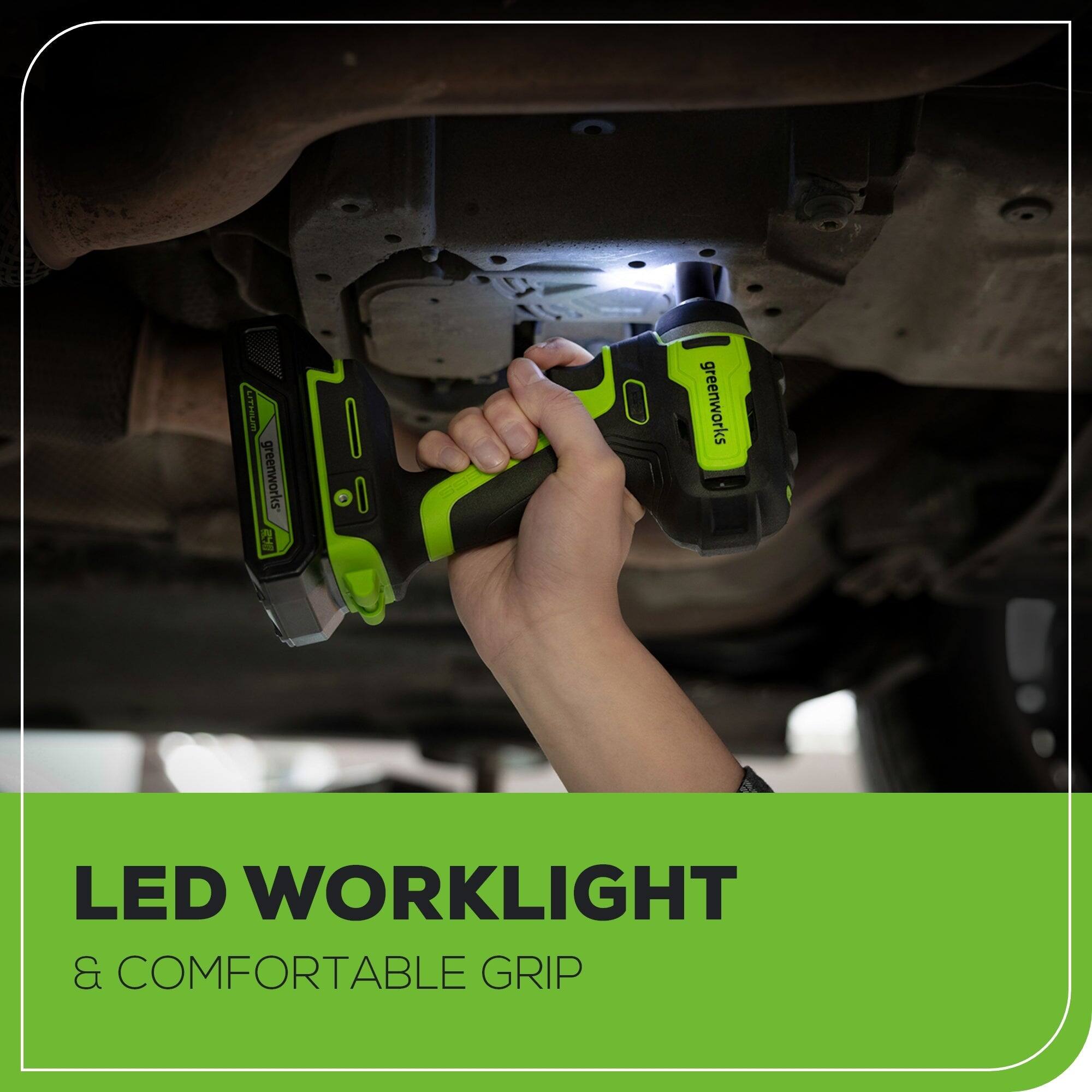 LTa greenworks 2 I I O greenworks LED WORKLIGHT & COMFORTABLE GRIP

LED WORKLIGHT
& COMFORTABLE GRIP