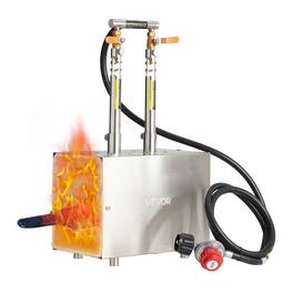 VEVOR - Portable Propane Forge, 2 Burners, 2600℉ Tool and Knife Making Blacksmithing Farrier Forge, Large Capacity Square Shape - White;Black
