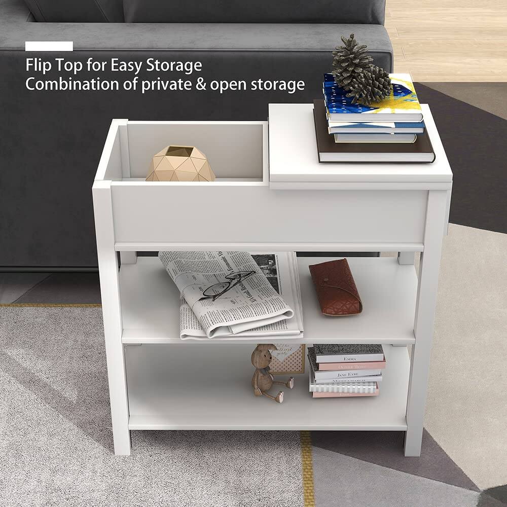 Flip Top for Easy Storage  
Combination of private & open storage