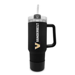 The Fanatic Group - Vanderbilt Commodores 40oz. Stainless Tumbler with Handle & Removable Straw - Black