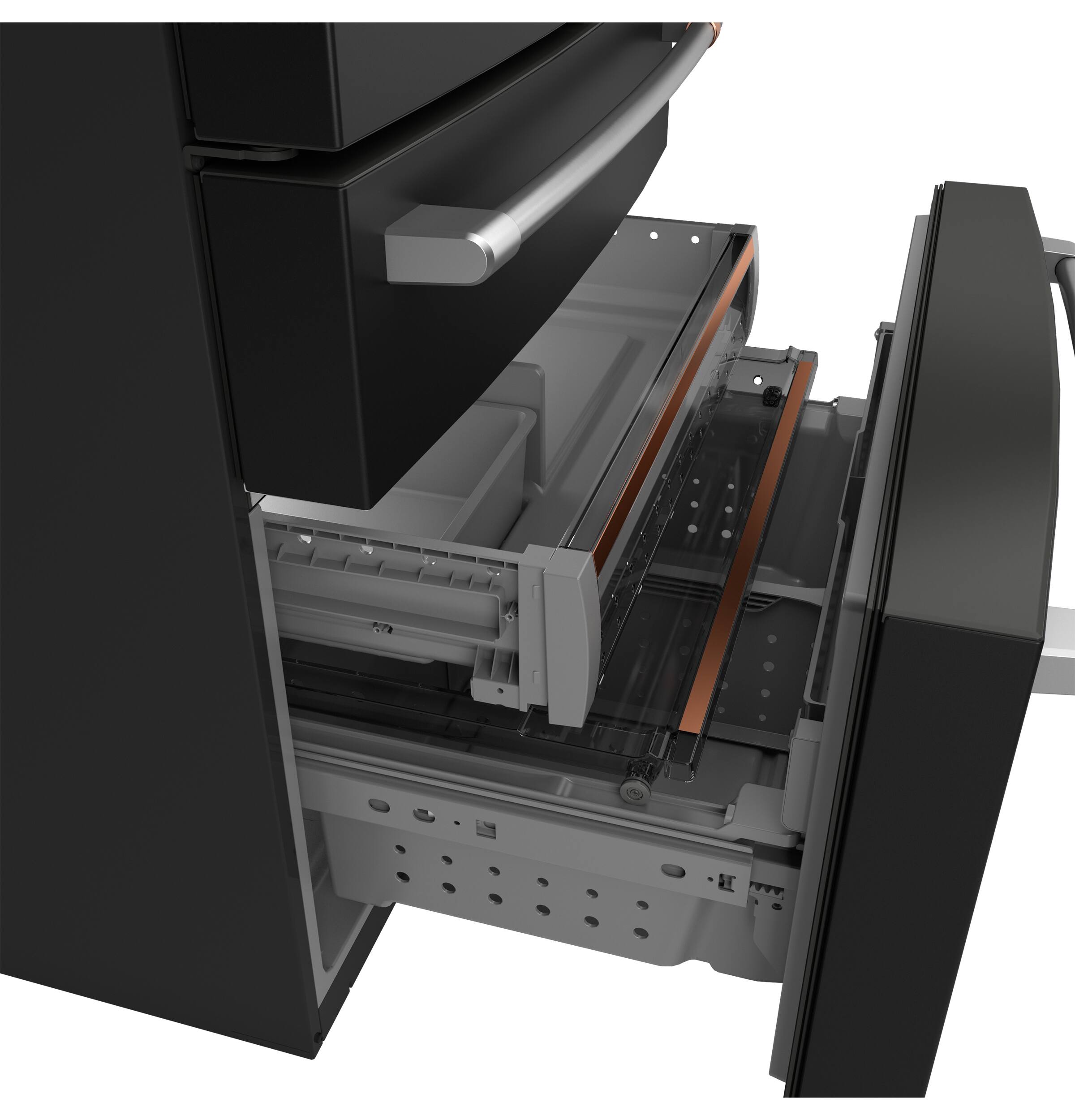 Alt View 15. Café - 23.2 Cu. Ft. 4-Door French Door Counter-Depth Smart Refrigerator with Dual Dispense AutoFill Pitcher - Matte Black.