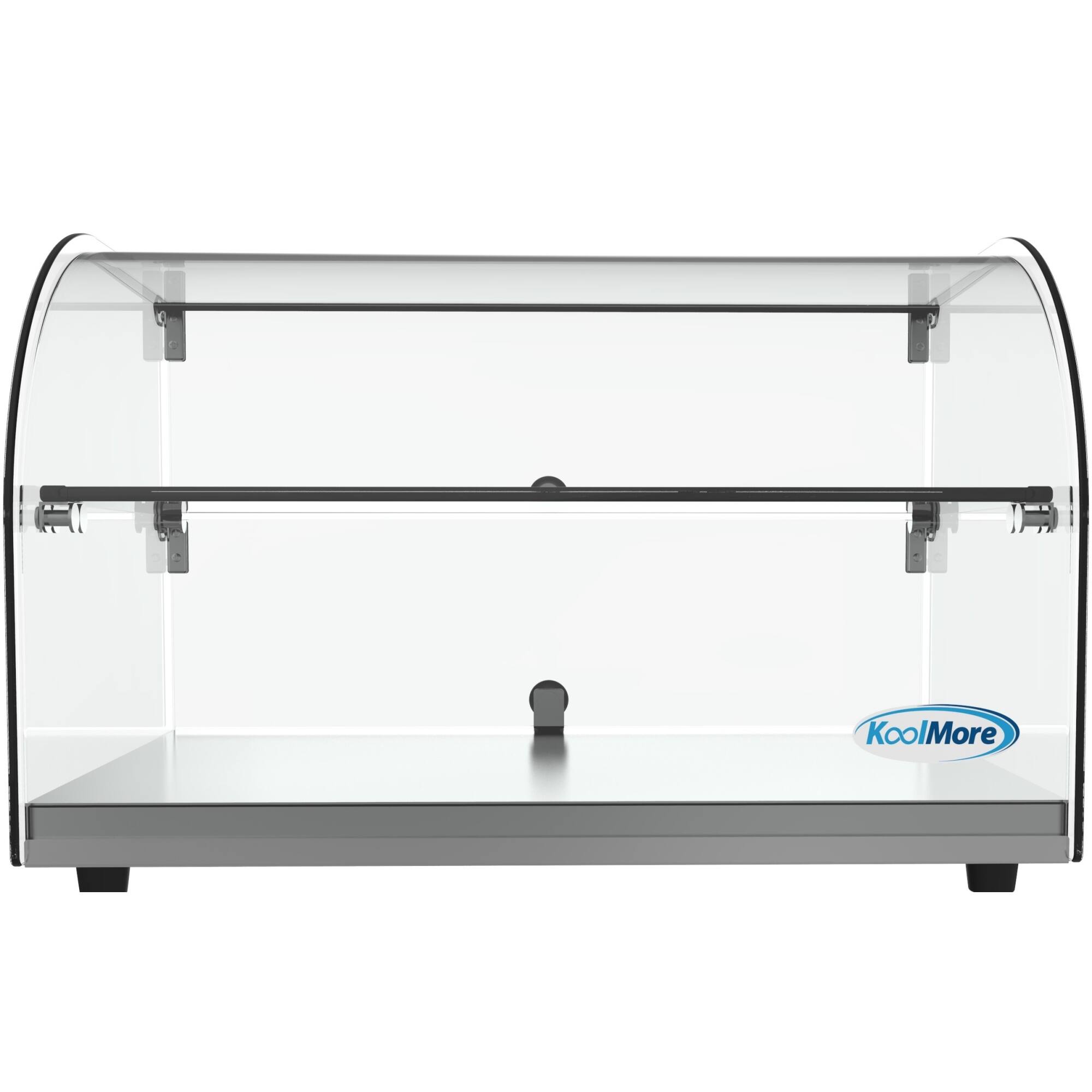 Alt View 2. Koolmore - 22 in. Commercial Countertop Bakery Display Case with Front Curved Glass and Rear Door, 1.5 cu. ft. DC-2C - Silver.