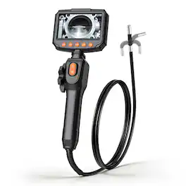 VEVOR - Articulating Endoscope with Light, Two-Way Articulated Borescope Camera, 4.3" HD IPS Screen, 1280 x 720 Lens, 8X Zoom - Black