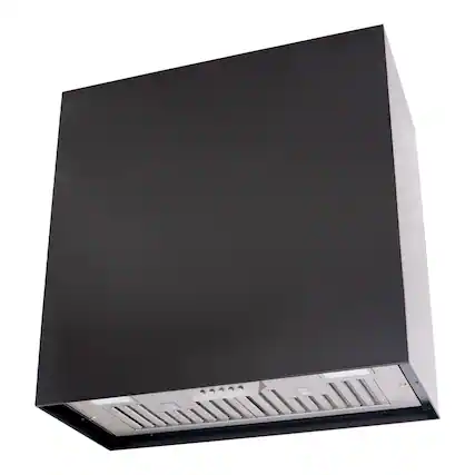 Front. Akicon - Akicon 30 inch Ducted 600-CFM Jet Black Wall-Mounted Range Hood with Charcoal Filter - Black.
