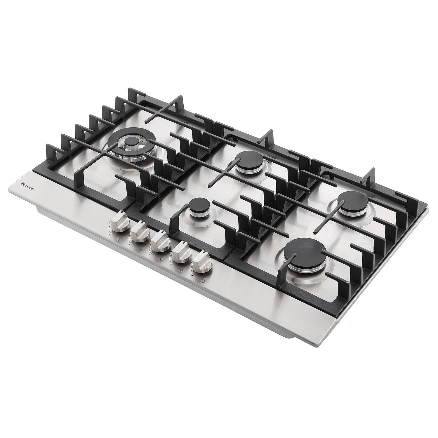 Left. Rangaire - Rangaire 34" Gas Cooktop 5 Burners Stainless Steel RCG341S - Stainless Steel.