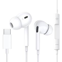 Kitcheniva - Type C Wired Headphones With Microphone for iPhone 17 16 15 Pro Max Plus - White