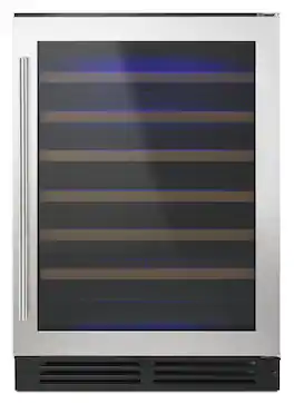 Whirlpool - 54-Bottle Built-In Wine Cooler - Stainless Steel