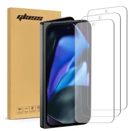 Front. RomeTech - Google Pixel 9 Pro Fold Tempered Glass Screen Protector 6 Per Pack - Transparent.